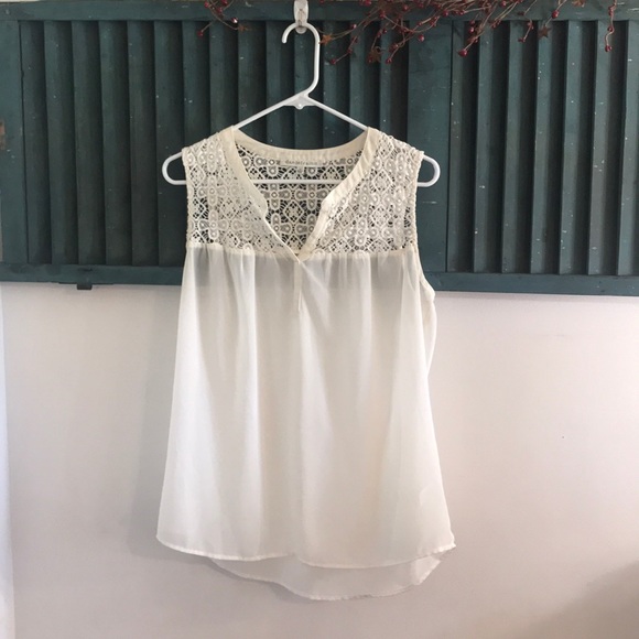 Sheer cream colored tank by Daniel Rainn Size M - Picture 1 of 4